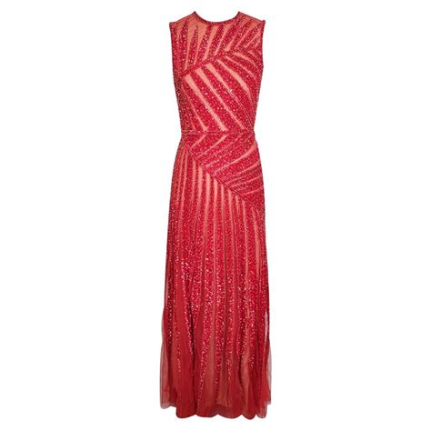 Elie Saab Evening Gown In Red Chiffon Size 38eu For Sale At 1stdibs