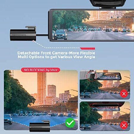 LINGDU LD03 12 Full Touch Screen Mirror Dash Cam With Detached Camera