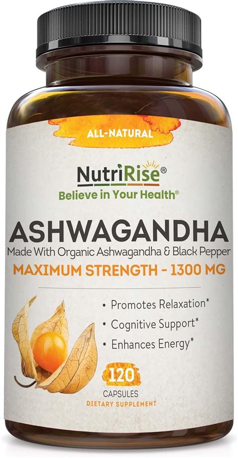 Amazon Nutririse Organic Ashwagandha With Black Pepper Ct