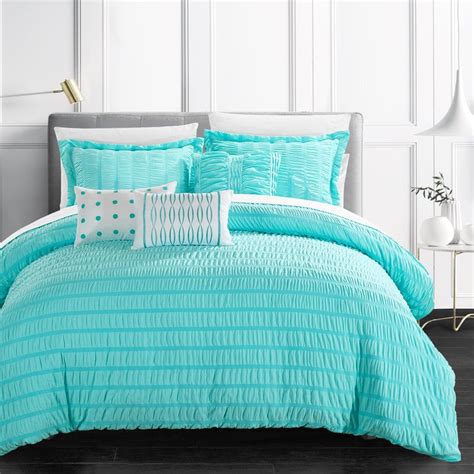 Chic Home Design Jayrine 6 Piece Comforter Set Striped Ruched Ruffled