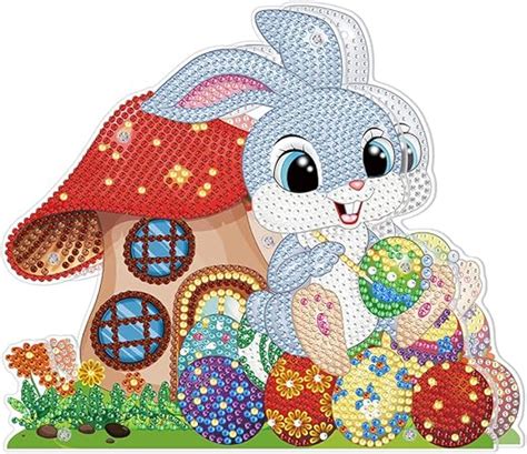 USMEI Diamond Painting Ostern 5D DIY Ostern Deko Ornamente Set Mit LED