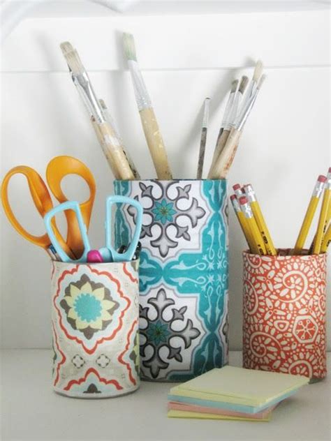 Cute Pencil Holders Using Old Soup Cans Diy Holder Pencil Holder Crafts