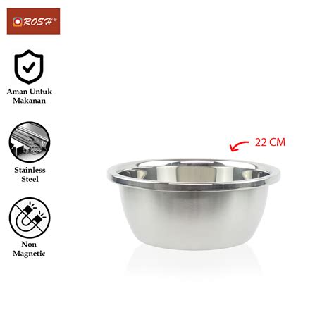 Jual ROSH Baskom Bundar 20 40CM Stainless Steel Super Basin Anti