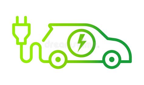 Auto Elettrica Con Simbolo Di Candela Verde Veicoli Ibridi Di Tipo