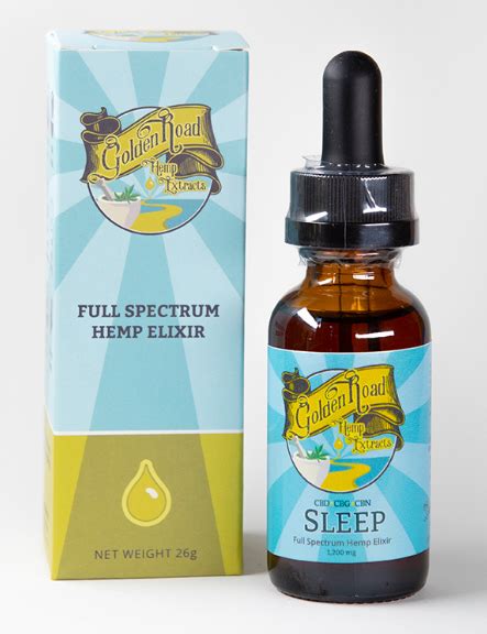 Sleep Cbd Cbg Cbn Full Spectrum Hemp Elixir Mg Golden Road Extracts