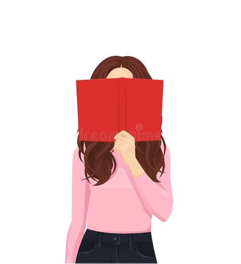 Portrait Beautiful Young Girl Hiding Face Behind Book Stock ...