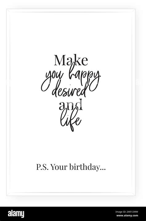 Your Birthday Vector Minimalist Poster Design Wall Decals Noun