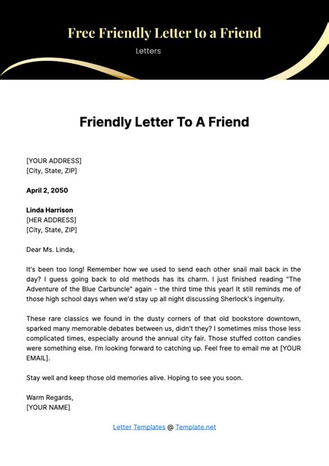 FREE Friendly Letter Templates & Examples - Edit Online & Download ...