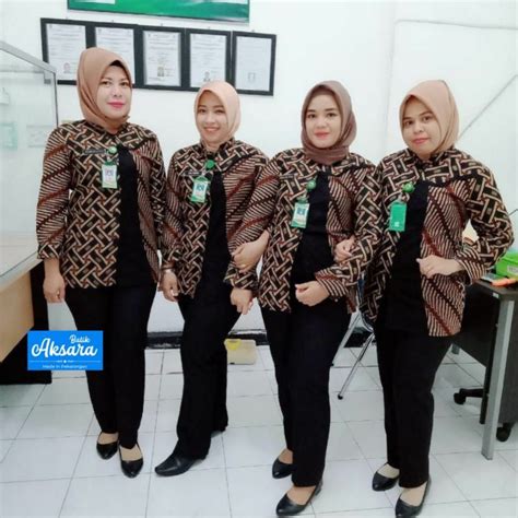 Jual Ori Aksara Batik Ready Seragam Kantor Baju Kerja Wanita Modern