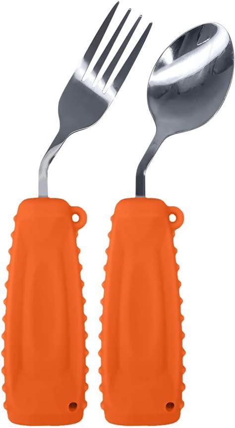 Amazon Ehucon Adaptive Utensils Angled Spoon And Fork For Hand