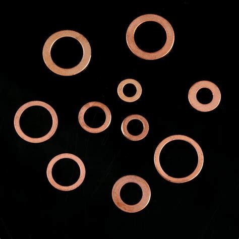 Buy 200Pcs Solid Copper Washer Flat Ring Sump Plug Oil Seal Assorted