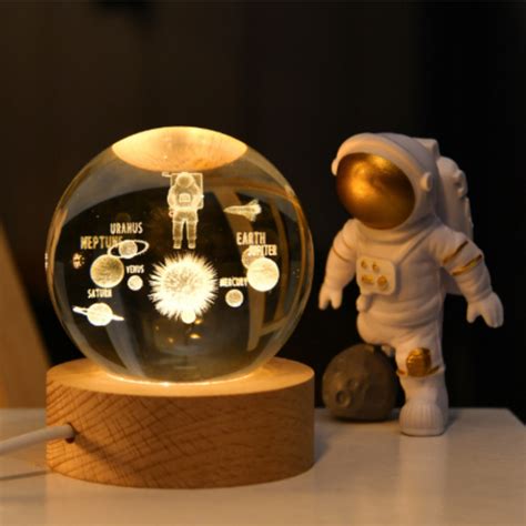 Moon Glowing Planetary Galaxy Astronaut Crystal Ball Night Lights Usb