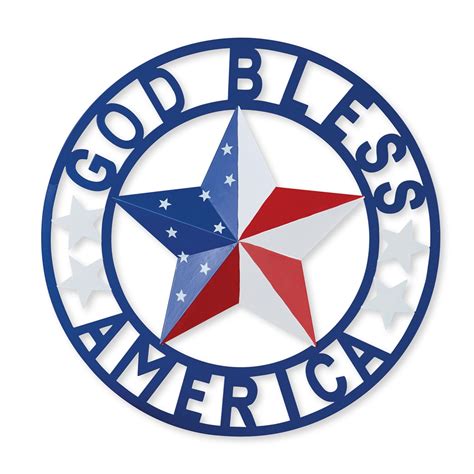 Patriotic God Bless America Metal Wall Art | Collections Etc.