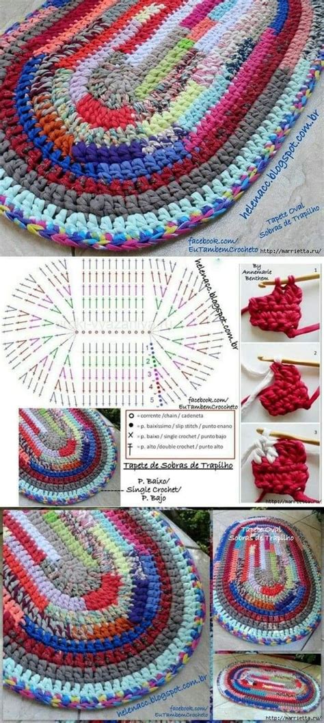 Pin By Clau Zovak On Alfombras Crochet Rug Patterns Crochet Rug