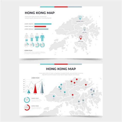 Infográfico do mapa de flat hong kong Vetor Grátis