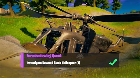 Investigate Downed Black Helicopter Fortnite Foreshadowing Quests