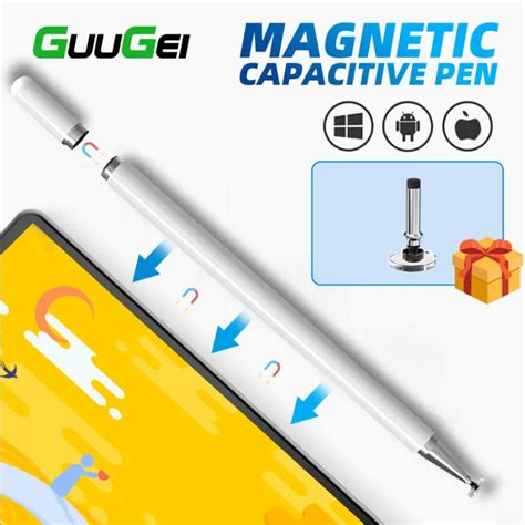 Guugei สากล Capacitive ปากกาสไตลัสหมวกแม่เหล็กปากกาดิจิตอลหน้าจอสัมผัสวาดดินสอสำหรับ Iphone