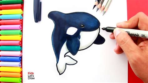 C Mo Dibujar Y Pintar Una Ballena Orca Kawaii How To Draw A Cute