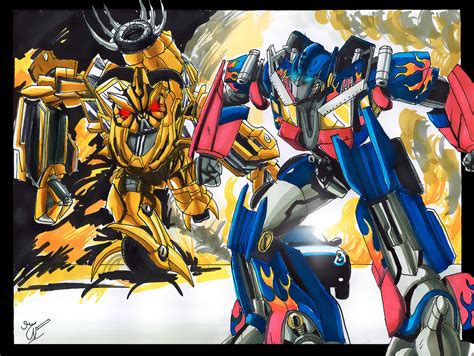 Optimus Prime Vs Bonecrusher By Mrpurplee On Deviantart