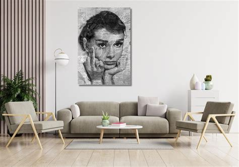 Audrey Hepburn Middle Finger Posteraudrey Hepburn Etsy