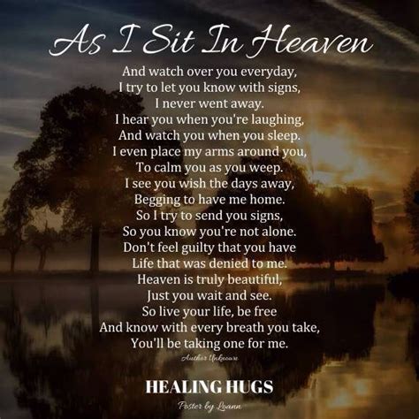 As I Sit In Heaven Poem Words