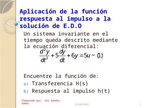 PPTX Aplicación de la función respuesta al impulso DOKUMEN TIPS