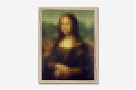 Monna Lisa Pixel Art Leonardo Da Vinci Arte Murale Etsy Italia