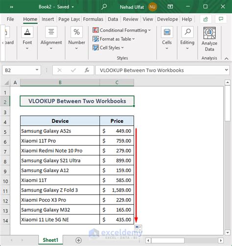 Vlookup Example Between Two Sheets In Excel Exceldemy