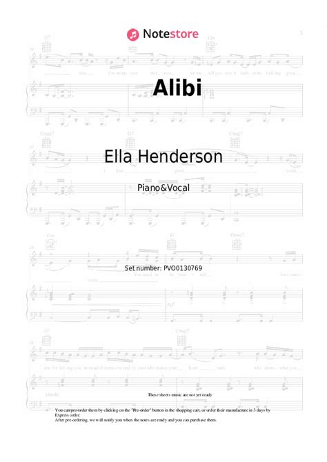 Alibi piano sheet music and voice Ella Henderson, Rudimental in Note-Store.com | Piano&Vocal SKU ...