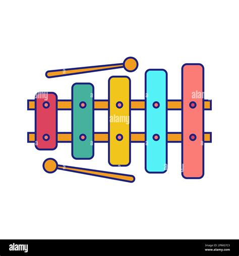 Xylophone Icon Flat Design Vector Stock Vector Image Art Alamy