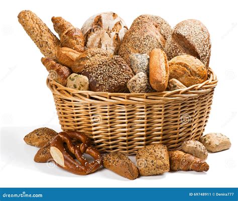 Fresh Bread In A Basket Stock Image Image Of Assortment 69748911