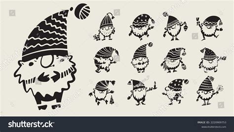 1480 Christmas Gnome Vector Black Images Stock Photos And Vectors