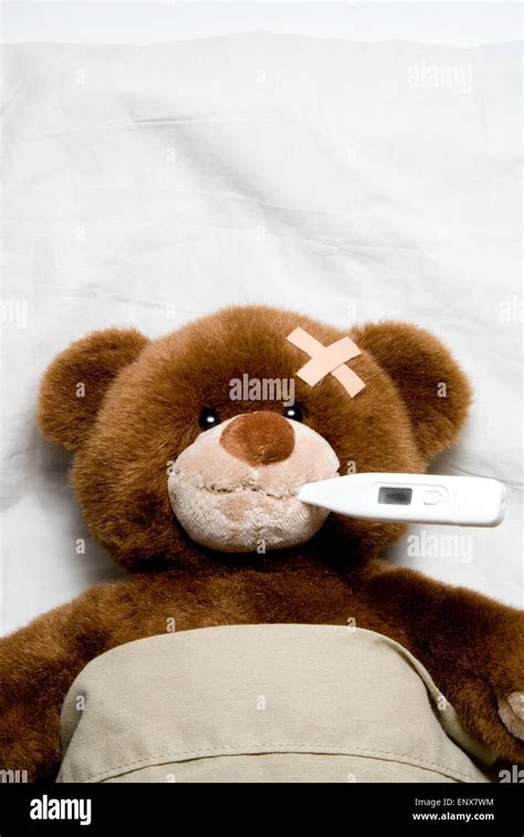 Sick Teddy Bear Stock Photo Alamy