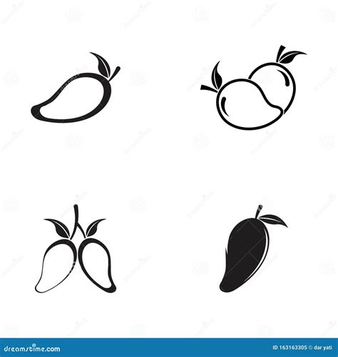 Conjunto De Mango En Estilo Plano Logotipo Vectorial De Mango