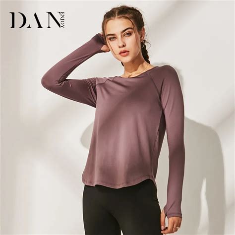 Danenjoy Women Long Sleeve Slim Fit Sports Tops Breathable Quick Dry