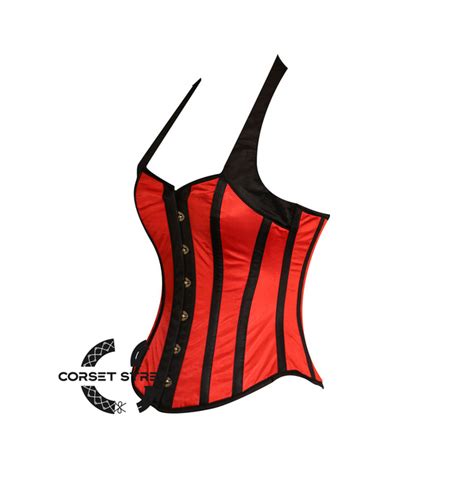 Plus Size Red And Black Satin Halter Neck Burlesque Rebelsmarket