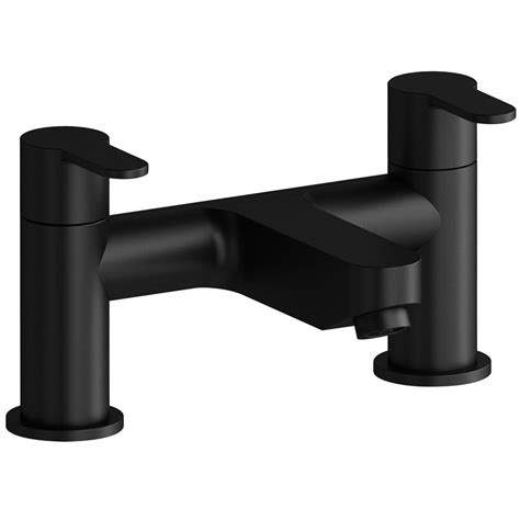 Niagara Camden Matt Black Modern Deck Mounted Bath Filler Tap Bl