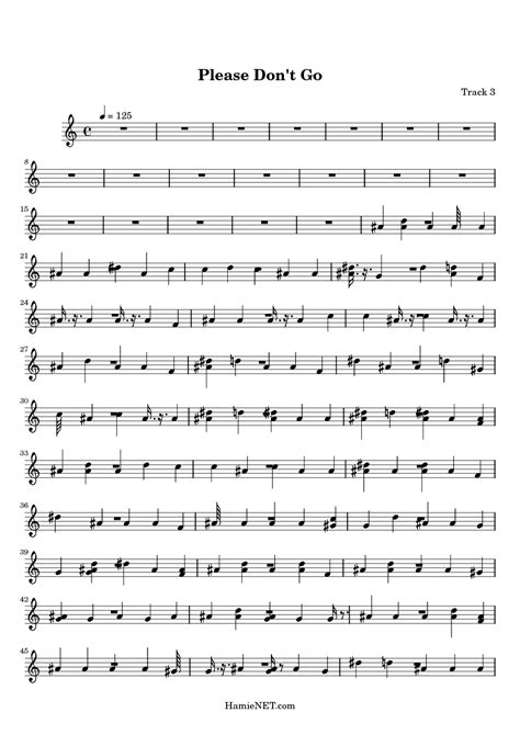 Please Dont Go Sheet Music Please Dont Go Score •