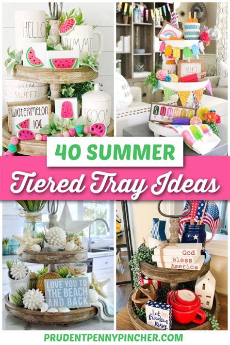 Tiered Tray Summer Decor Ideas Prudent Penny Pincher