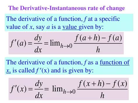 Ppt The Derivative Instantaneous Rate Of Change Powerpoint