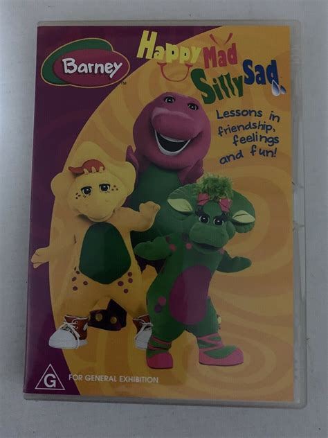 Barney Happy Mad Silly Sad Dvd 2003 Region 4 Retro Unit