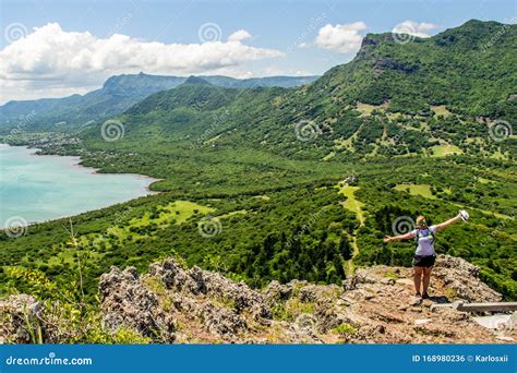 View from Le Morne Brabant Mountain To West Coast of Mauritius Stock Photo - Image of relax ...