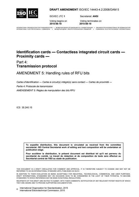 Iso Iec Damd Handling Rules Of Rfu Bits