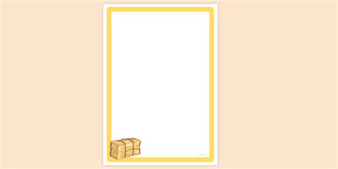 FREE Simple Blank Hay Bale Page Border Twinkl