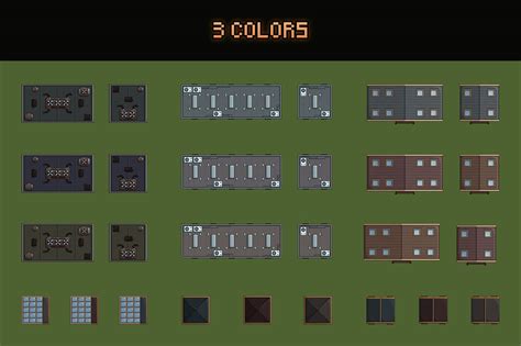 Top Down Buildings And Objects Pixel Art Behance