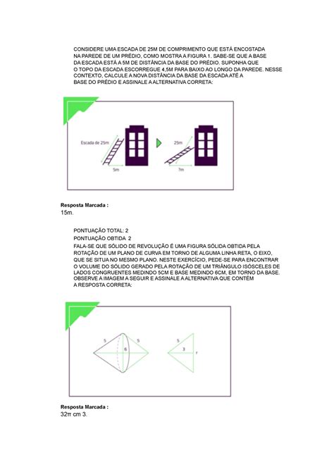 Question Rio Ii Geometria Espacial Considere Uma Escada De M De