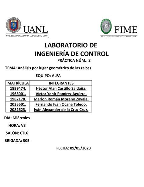 Lab Ic Practica Scilab Laboratorio De Ingenier A De Control Pr