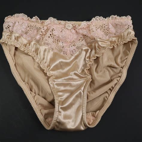 VTG 90s Victoria S Secret Second Skin Satin Lace Ruffle Bikini Panty MEDIUM EBay