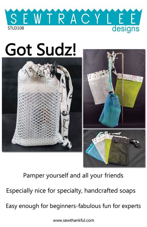 Print Got Sudz Spa Exfoliating Scrubby And Soap Saver Sack Sewing
