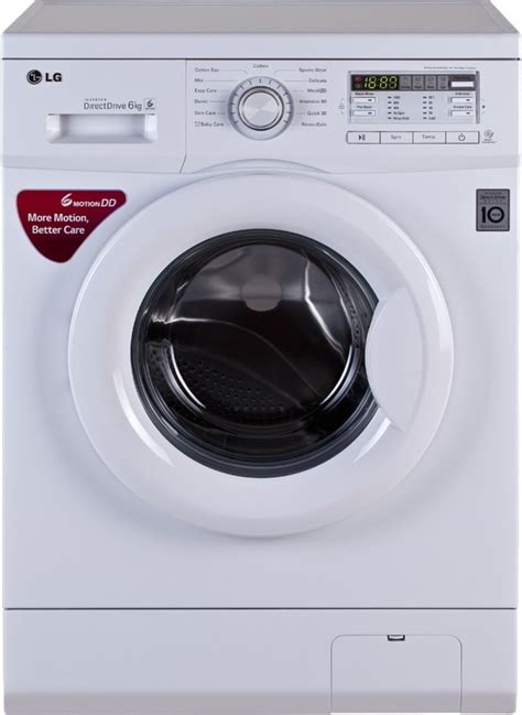 LG 6 kg Fully Automatic Front Load Washing Machine White Price in India ...